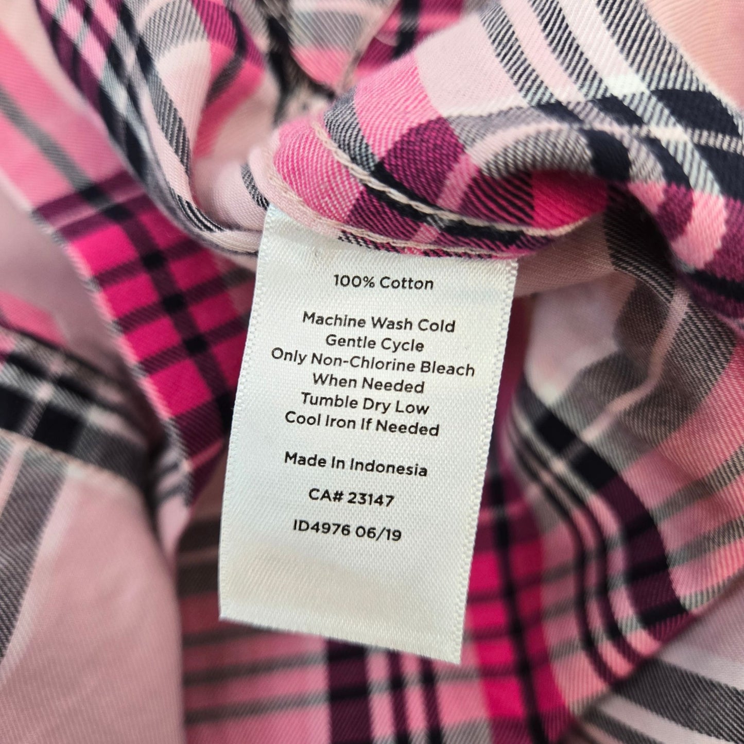 Talbots 100% Cotton Plaid Button Down Shirt Size Small
