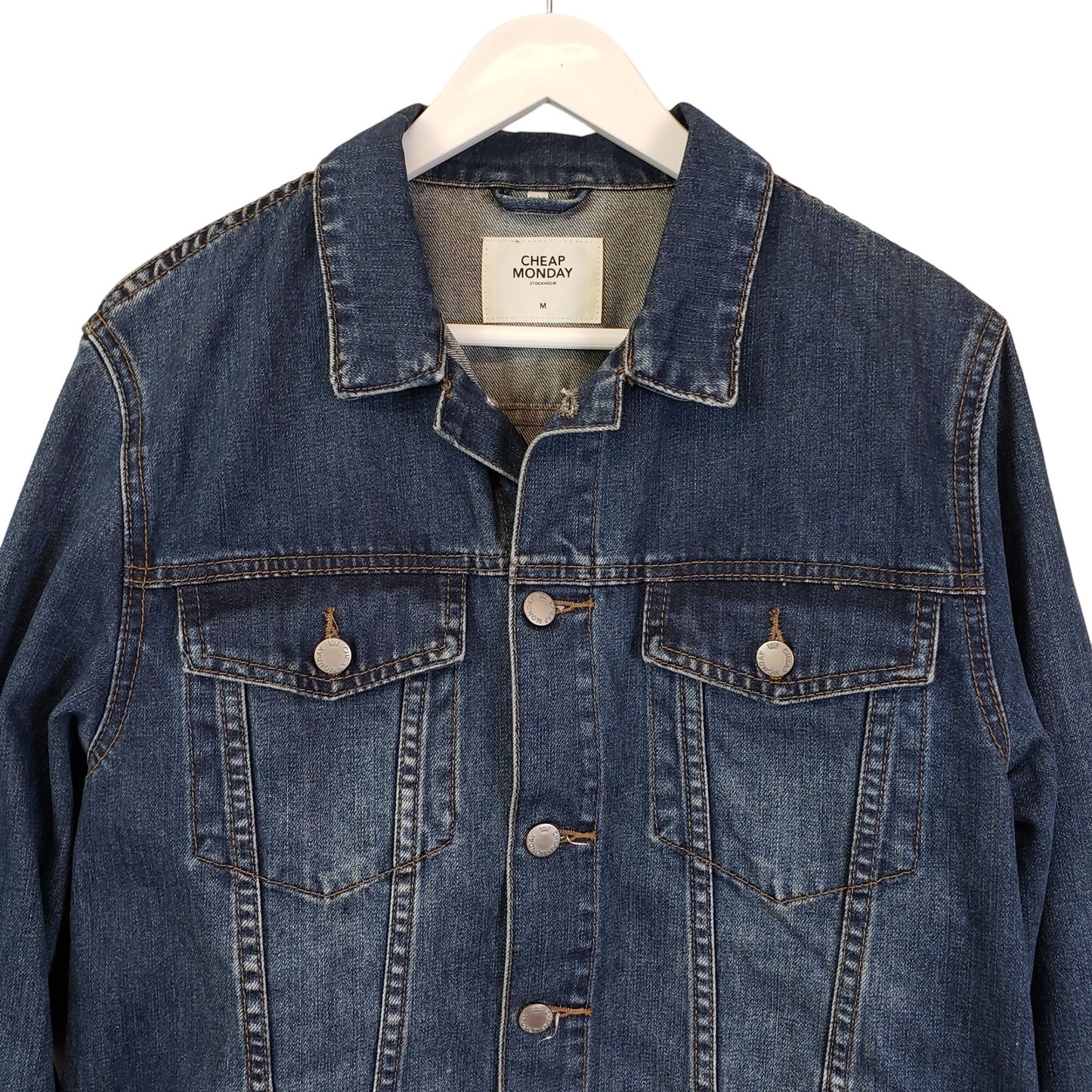 Cheap Monday Denim Button Front Trucker Jacket Size Medium