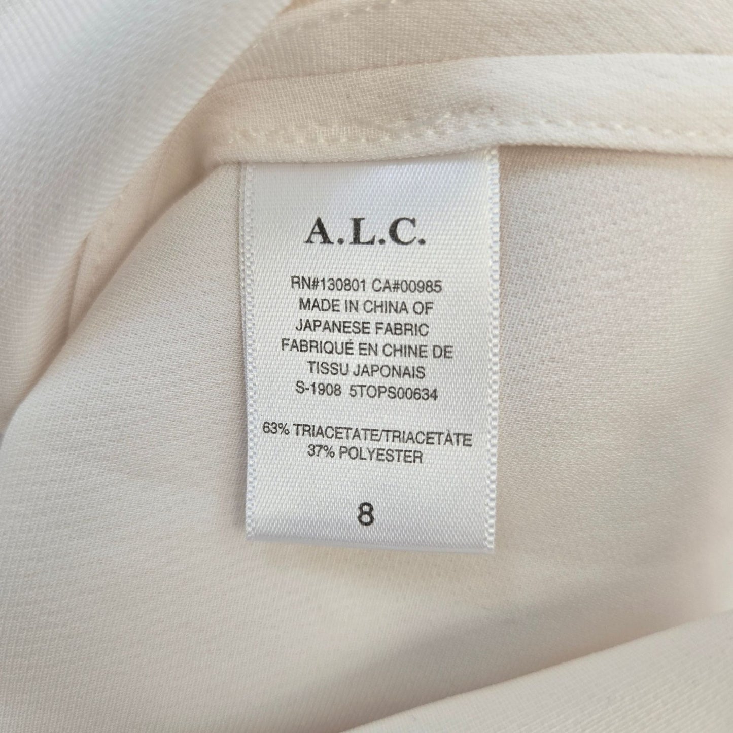 A.L.C. Marina Keyhole High Neck Puff Sleeve Blouse Size 8