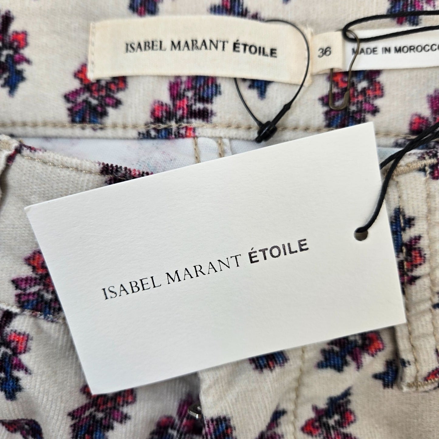NWT Isabel Marant Etoile Floral Micro-Corduroy Slim Pants Size 36/US 4