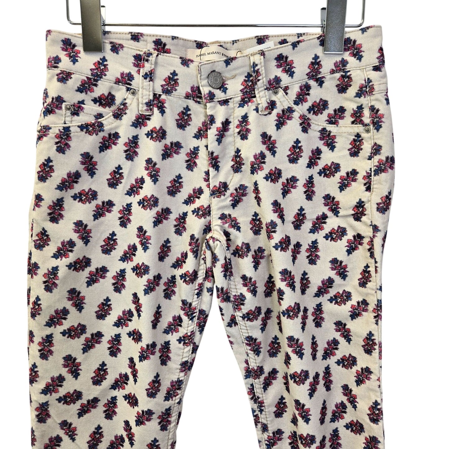 NWT Isabel Marant Etoile Floral Micro-Corduroy Slim Pants Size 36/US 4
