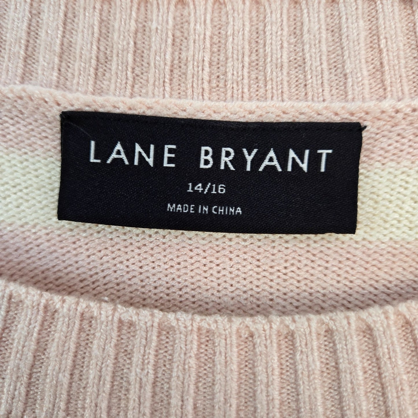 Lane Bryant Striped Button Embellished Crewneck Sweater Size 14/16