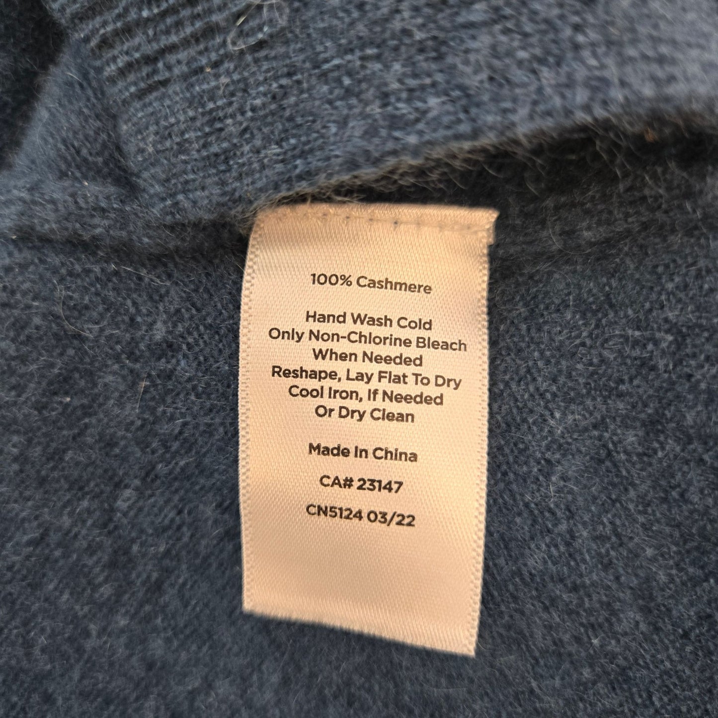 Talbots 100% Cashmere Teal Cowlneck Sweater Size Medium