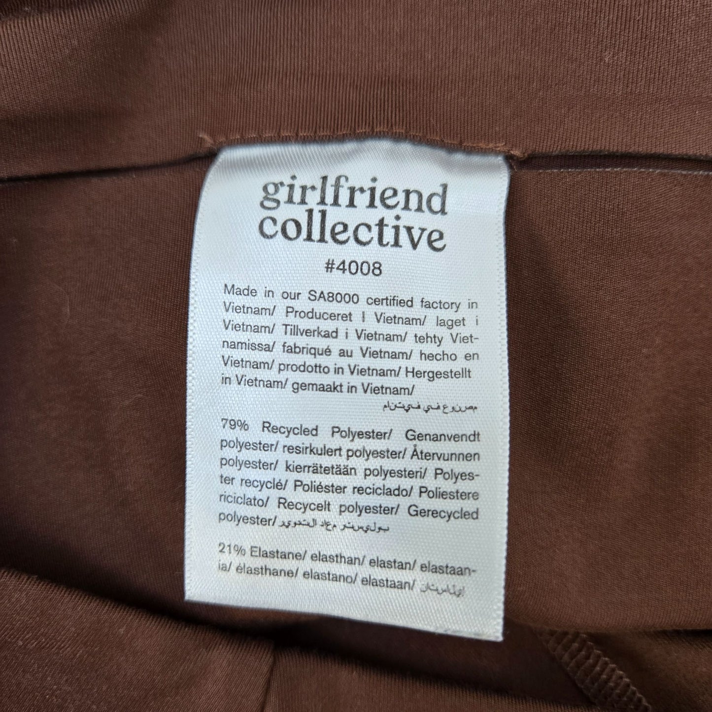 Girlfriend Collective Compressive High-Rise Crop Legging in Cafe Size Medium