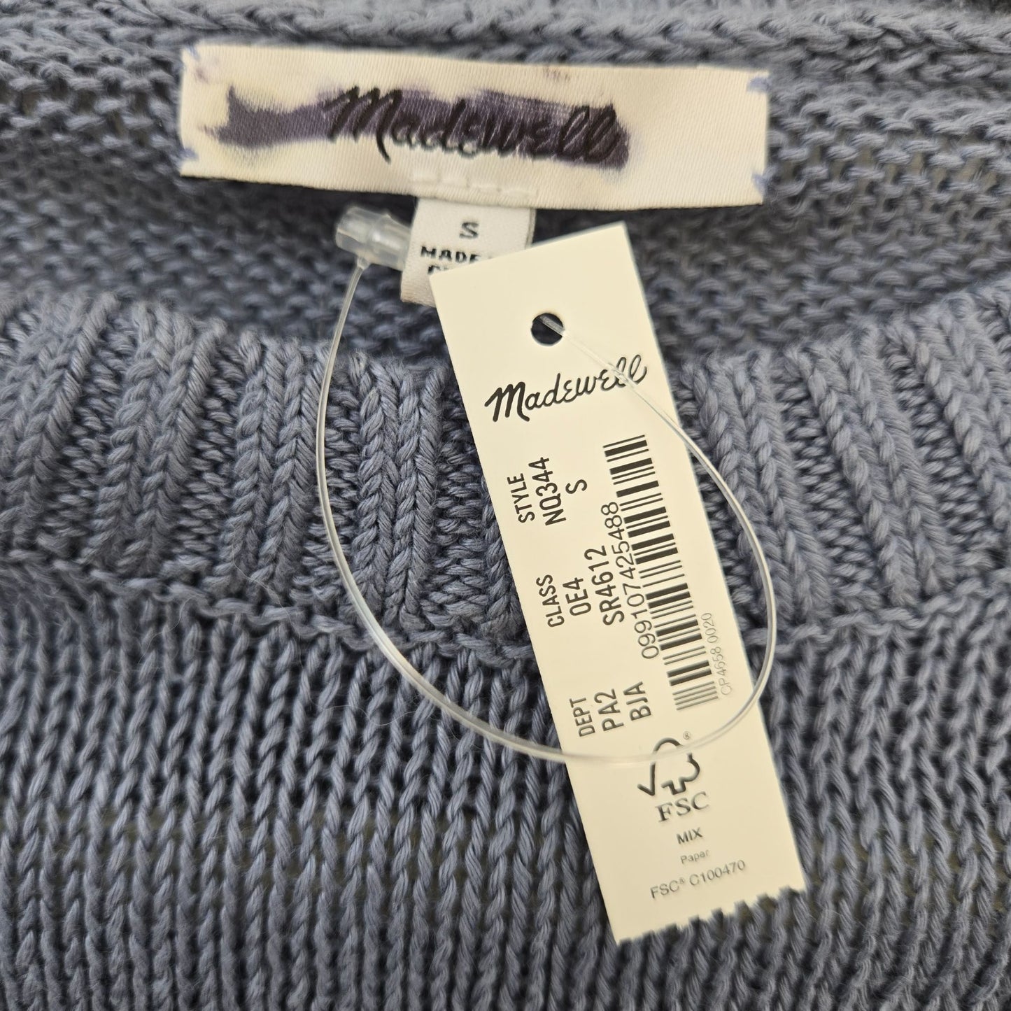 NWT Madewell 100% Linen Knit Crewneck Sweater Size Small