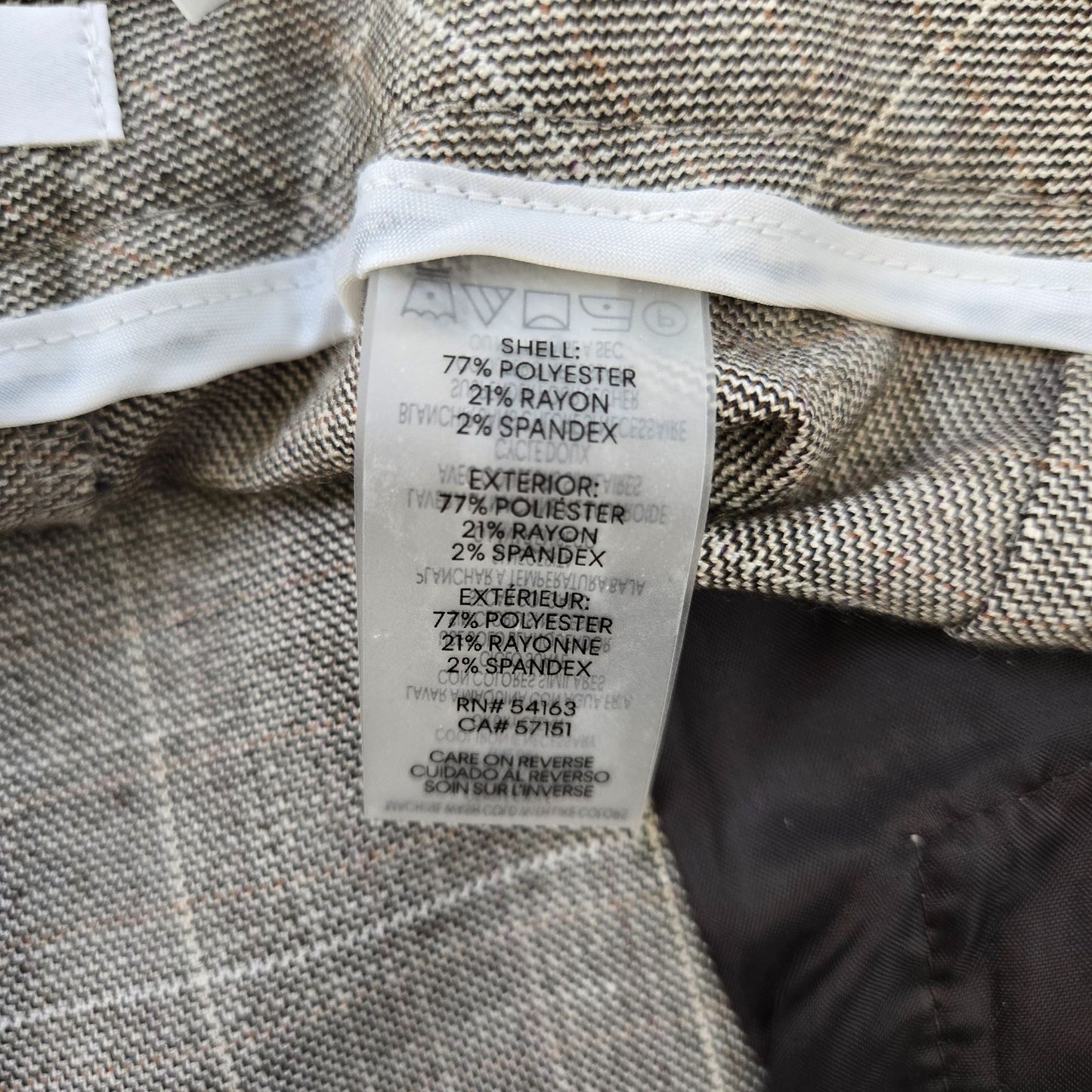 Calvin Klein Plaid Slightly Flared Trouser Pants Size 12