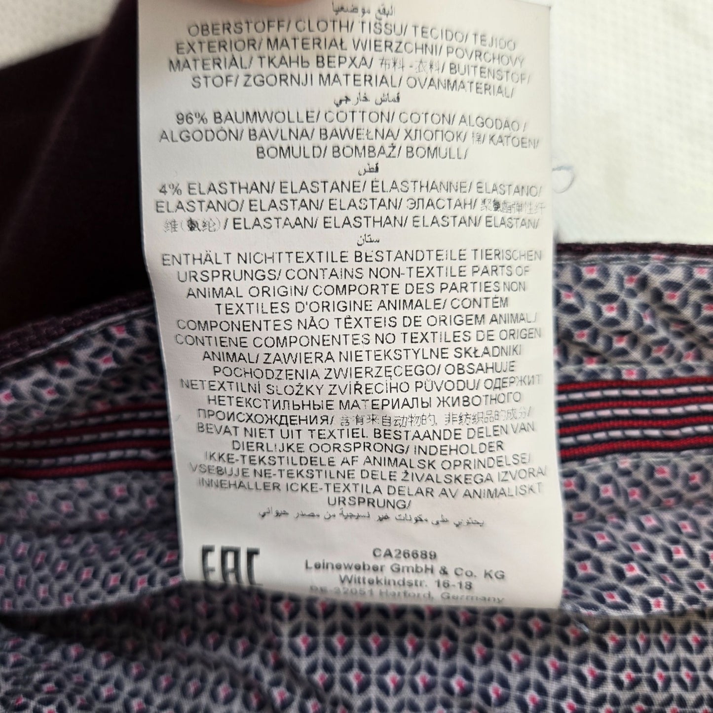 BRAX Feel Good Cooper Fancy Textured Casual Pants Size 38x32