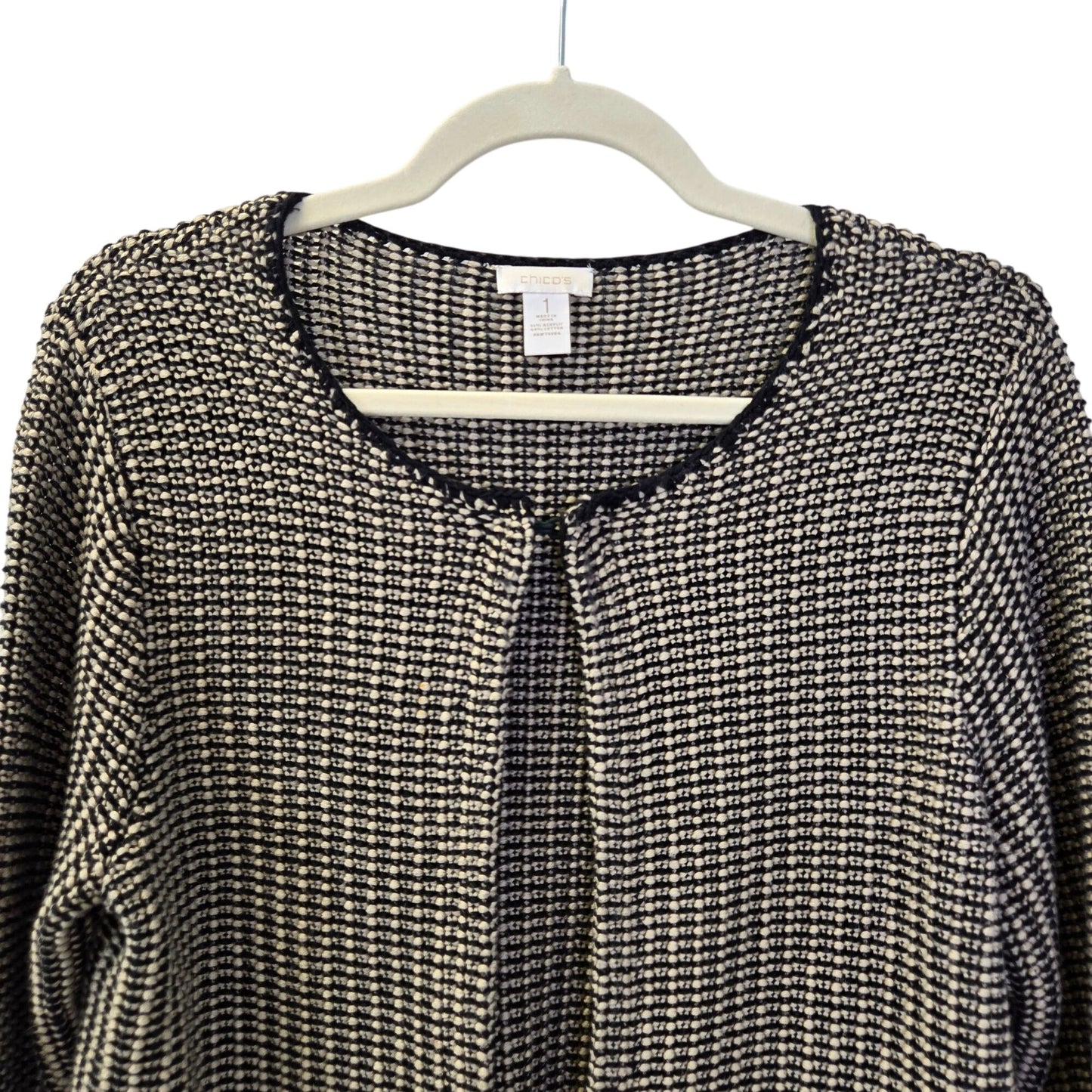 Chico's Heavy Knit 3/4 Sleeve Open Cardigan Sweater Size Chico's 1/Medium
