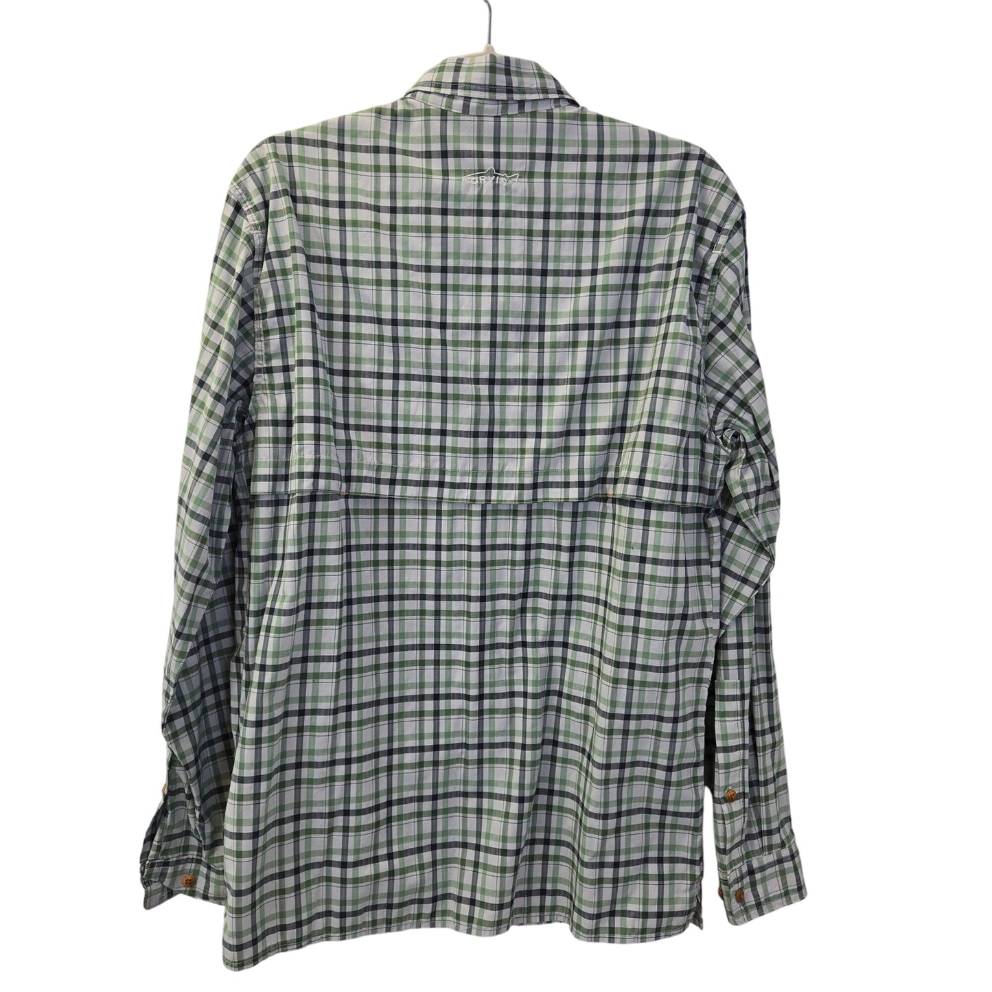 Orvis Plaid Button Up Activewear Tech Shirt Size Medium