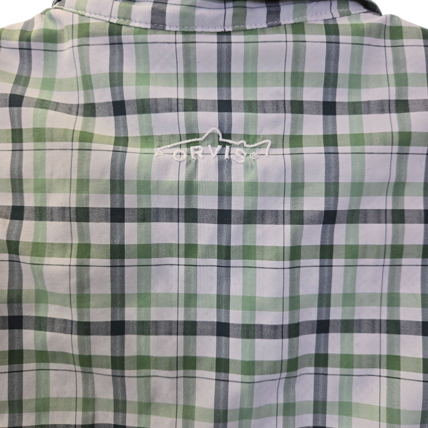 Orvis Plaid Button Up Activewear Tech Shirt Size Medium