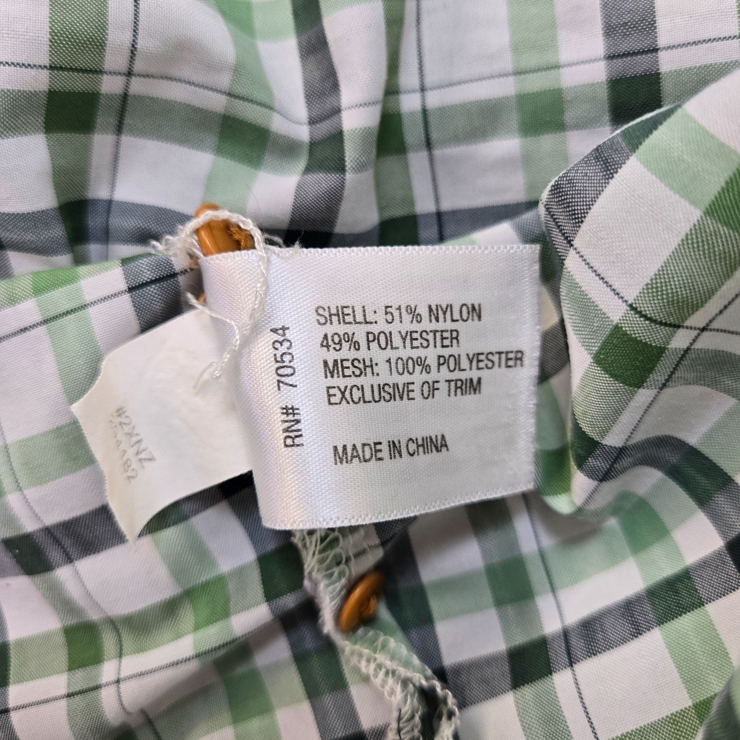 Orvis Plaid Button Up Activewear Tech Shirt Size Medium