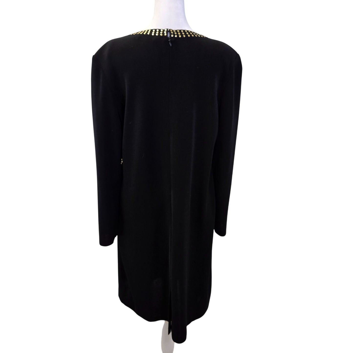 Exclusively Misook Studded Knit Long Sleeve Sheath Dress Size XL