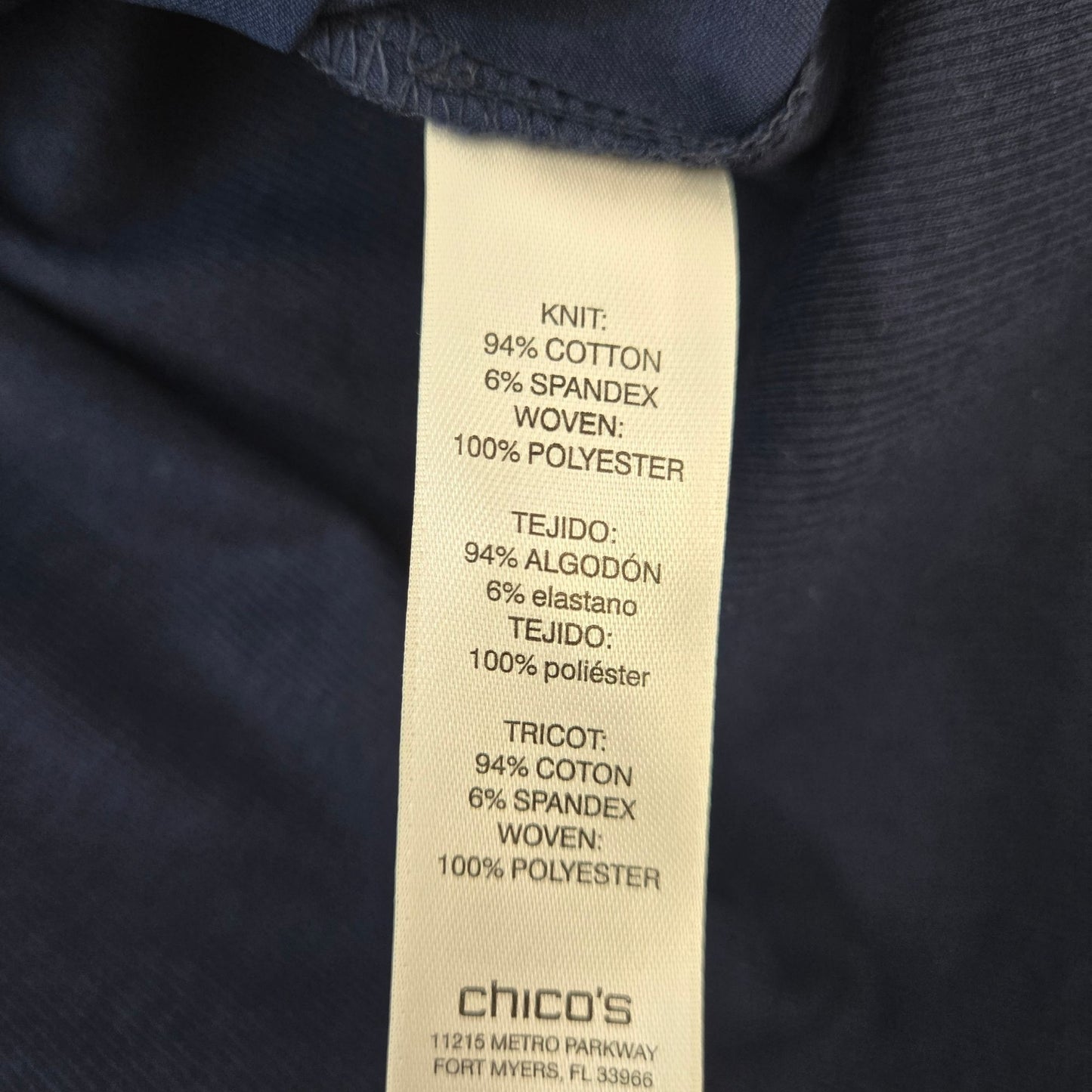 Chico's Mixed Media Faux Wrap Front Cowlneck Top Size Chico's 1/Small
