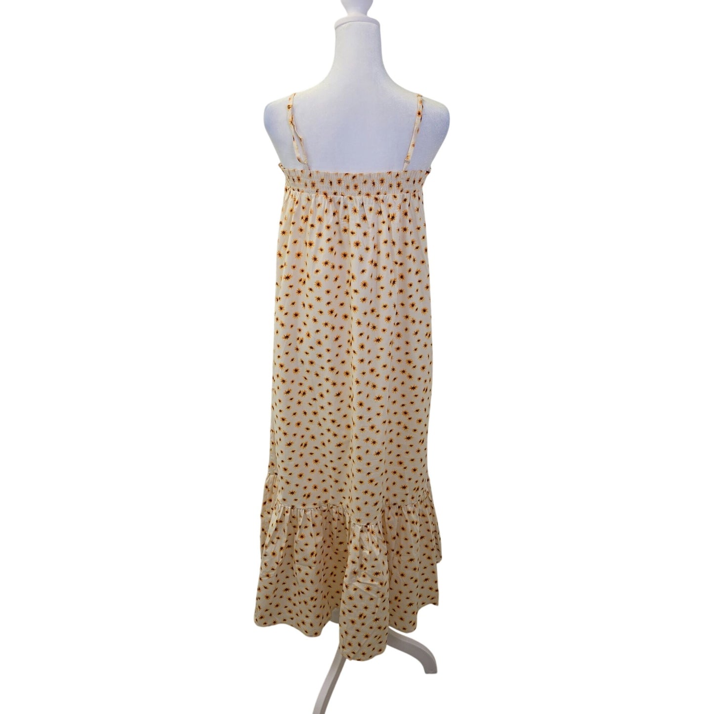 NWT WeWoreWhat Floral Smocked Ruffle Hem Midi Shift Dress Size XS