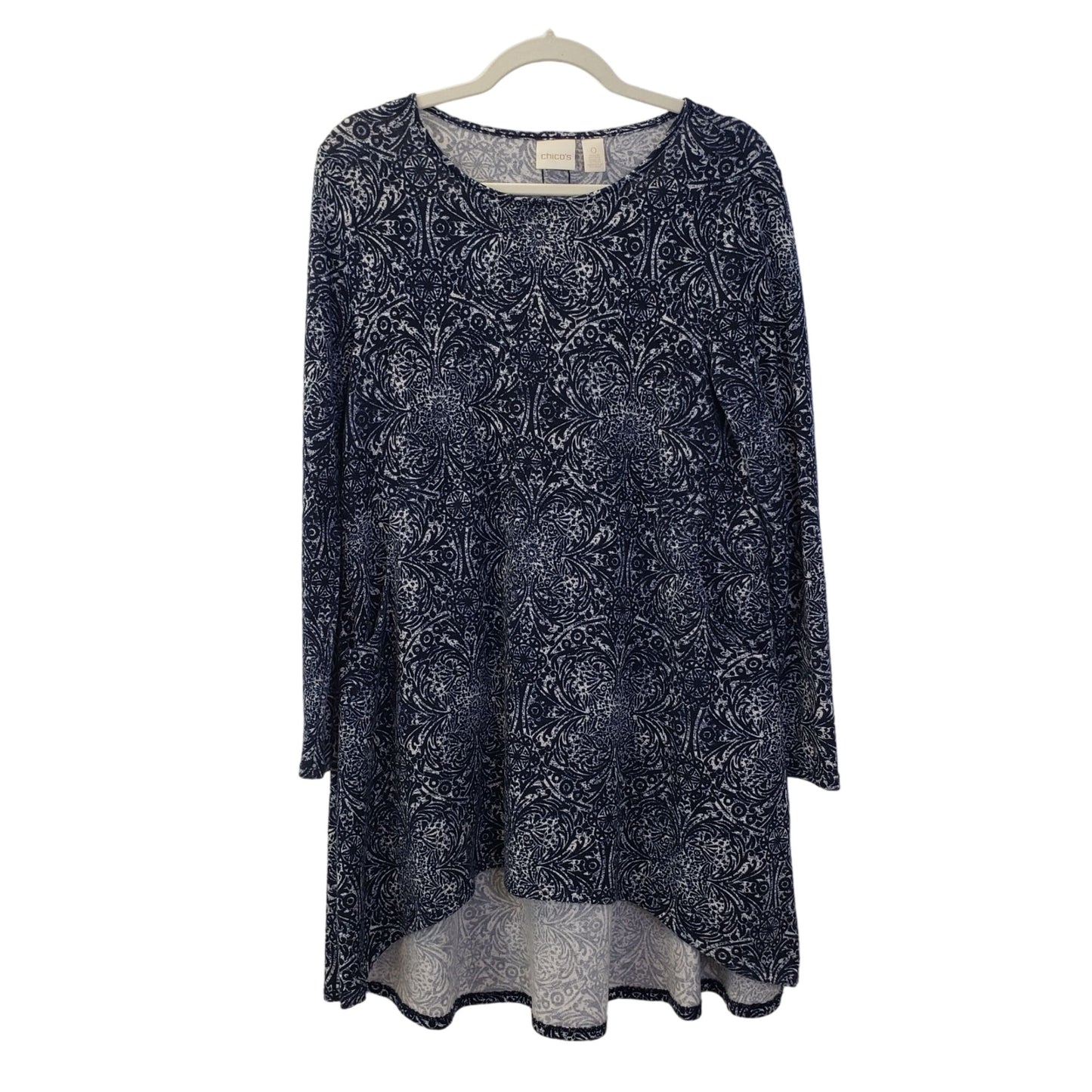 Chico's Graphic Print Hi-Low Tunic Top Size Chico's 0/Small