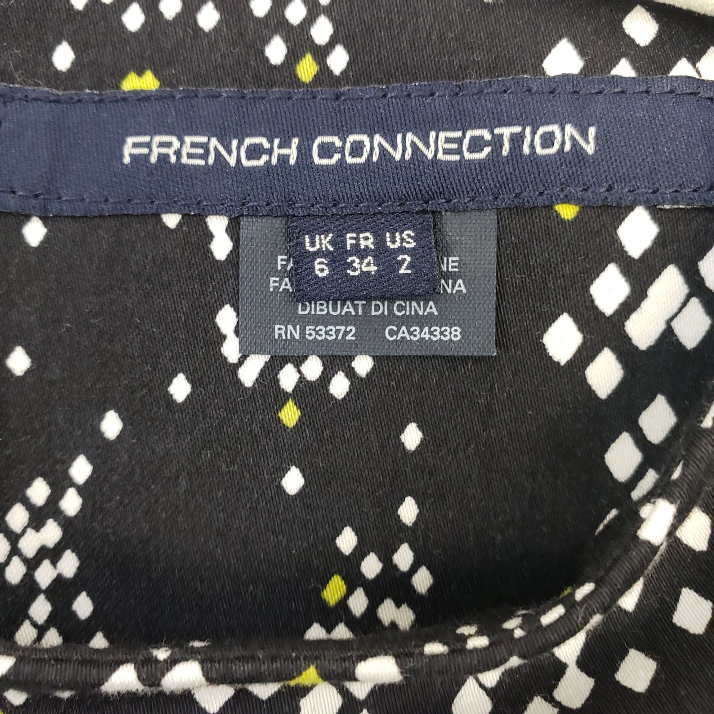 French Connection Diamon Print Fit & Flare Dress Size 2