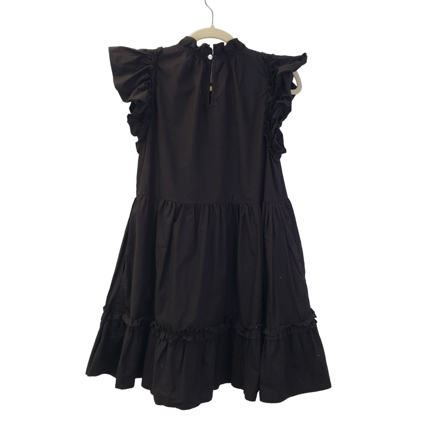 House of Harlow 1960 Black Flutter Sleeve Tiered Mini Dress Size XS/S
