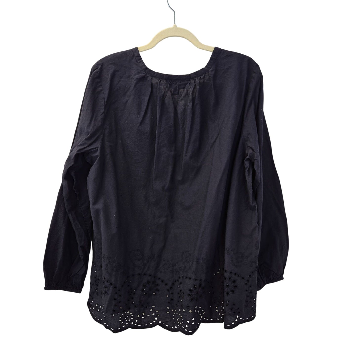 Lane Bryant Lightweight Popover Top with Eyelet Trim Size 14