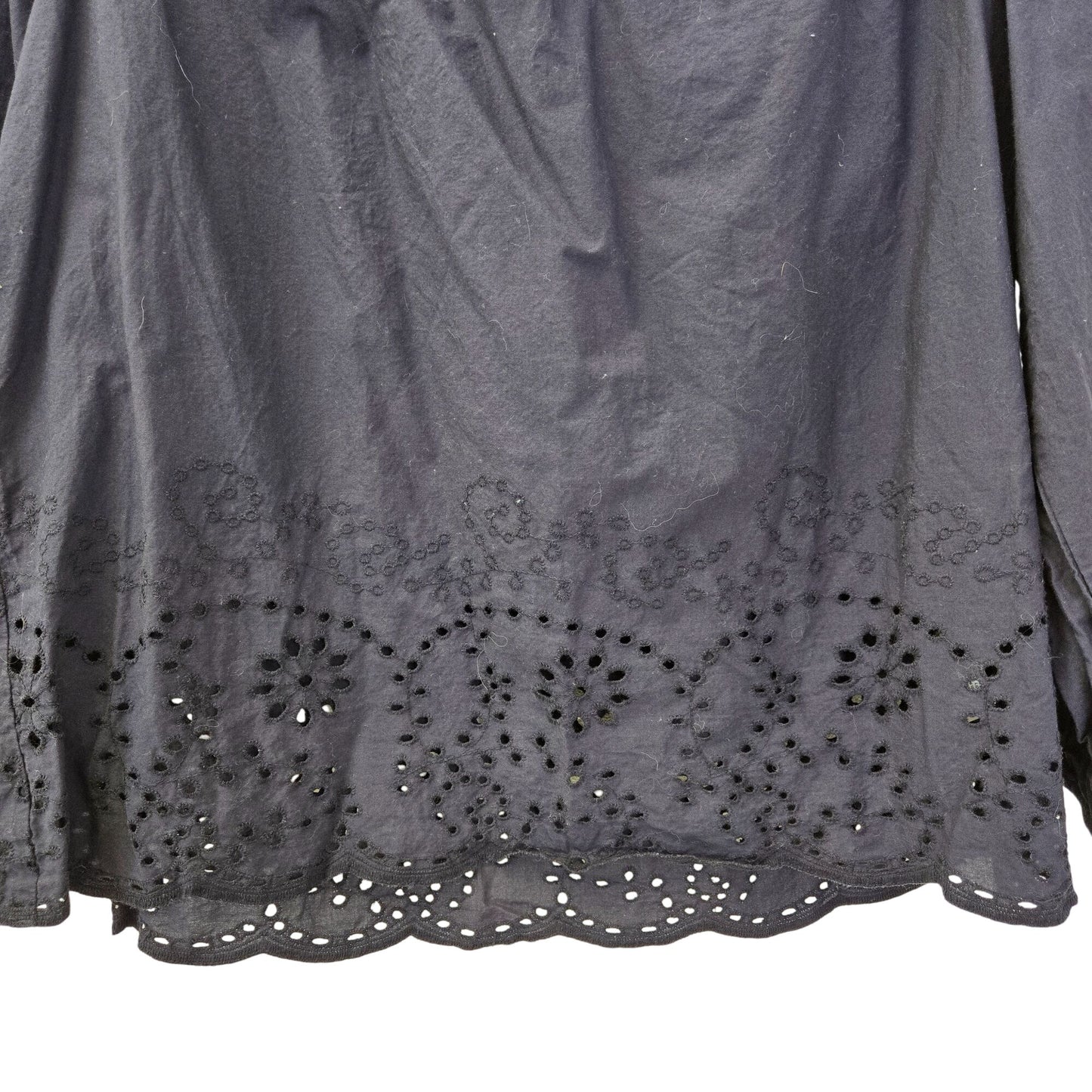 Lane Bryant Lightweight Popover Top with Eyelet Trim Size 14