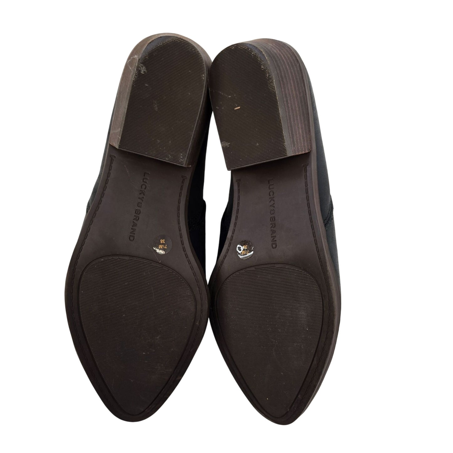 Lucky Brand Morriah Leather Slip On Heeled Loafer Shoes Size 7.5
