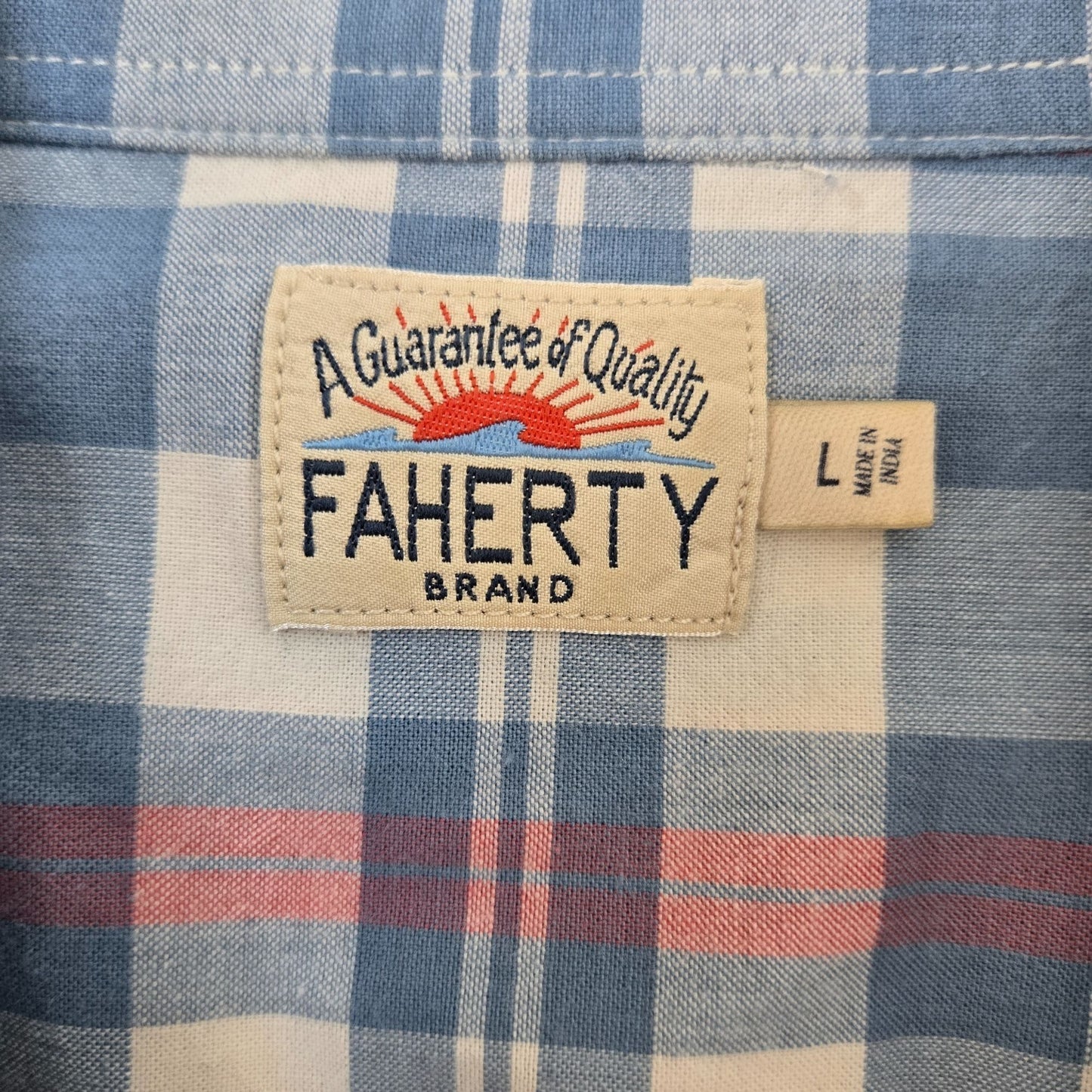 Faherty Plaid Button Down Shirt Size Large