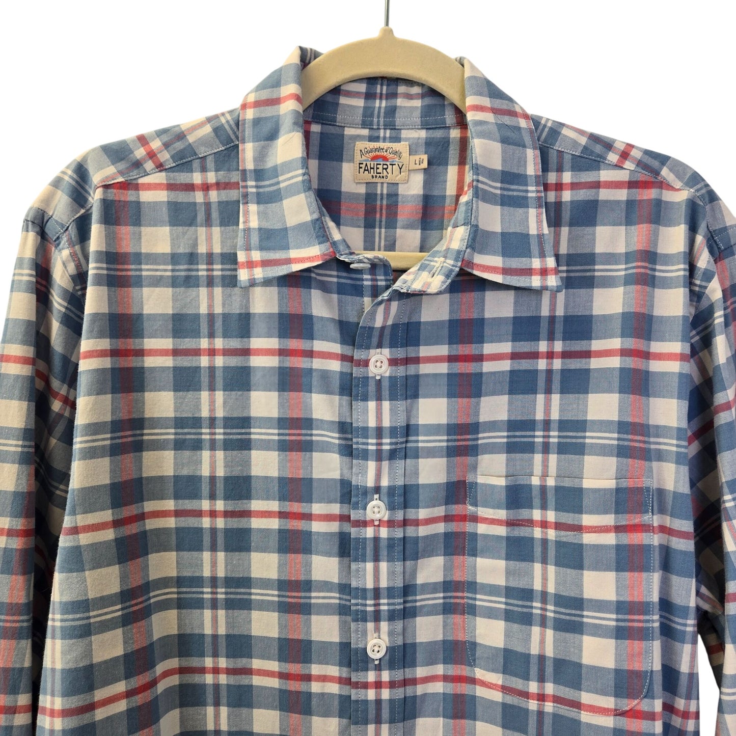 Faherty Plaid Button Down Shirt Size Large