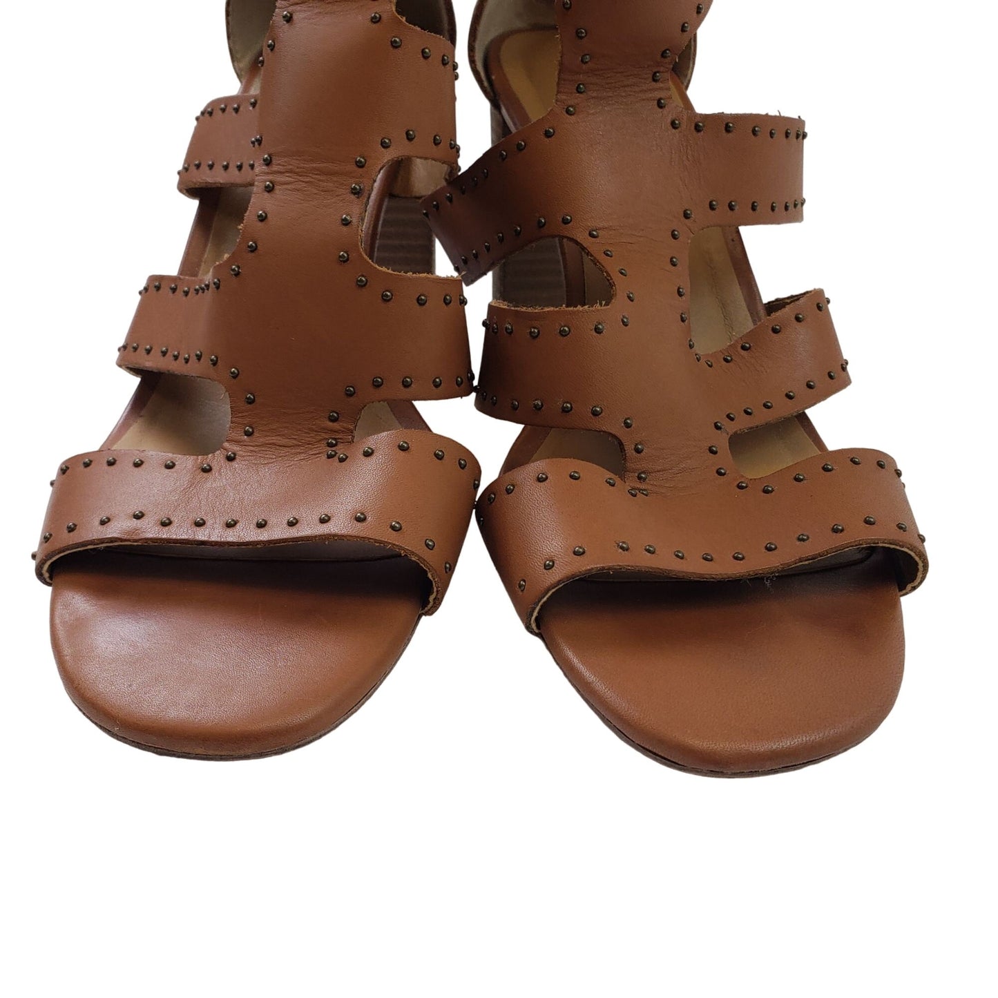 Lucky Brand Tahira Leather Strappy Studded Heels Size 9.5