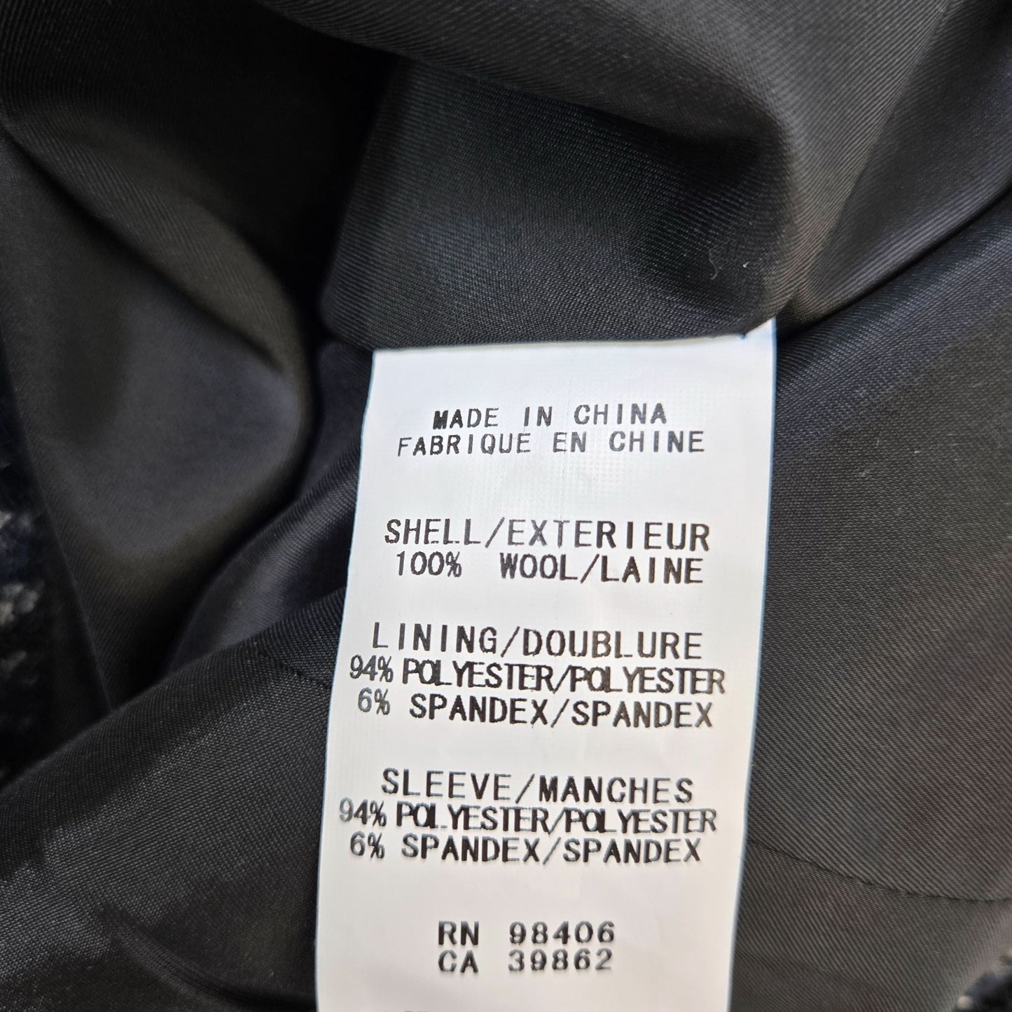 Theory 100% Wool Checked One Button Blazer Jacket Size 2