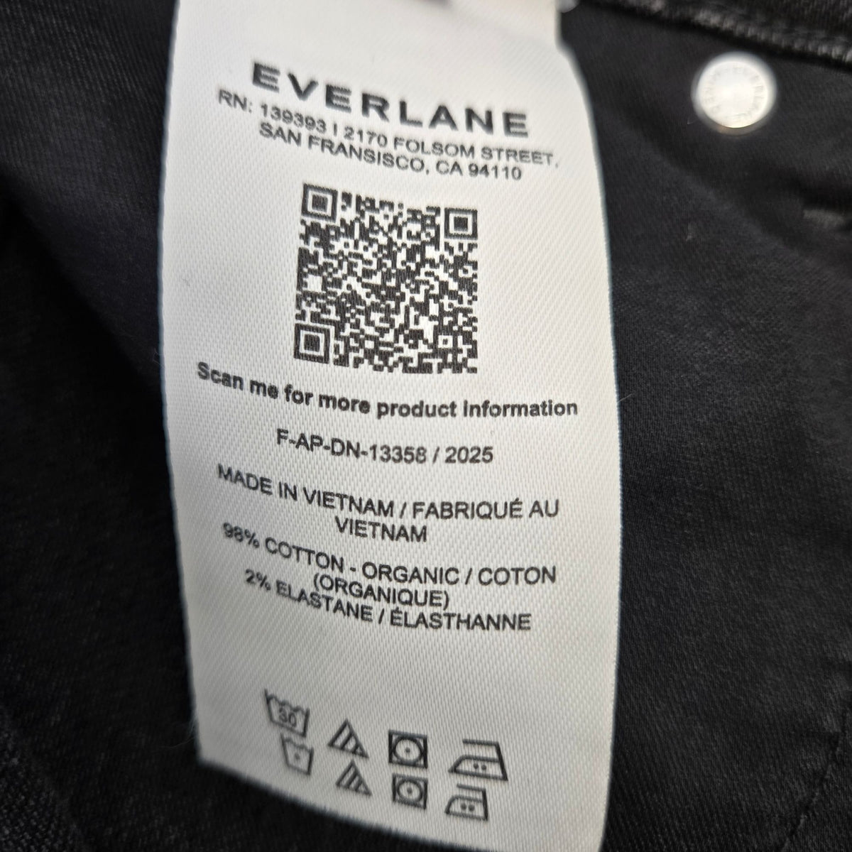 NWT Everlane The Way High Sailor Jean in Washed Black Size 26