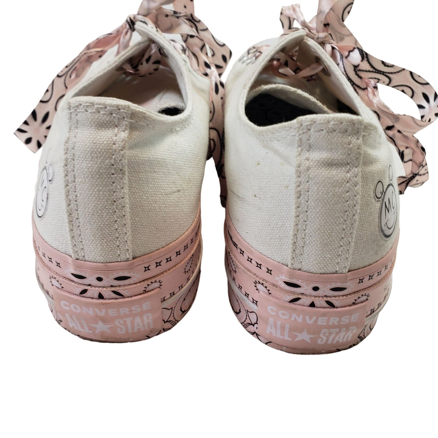 Converse x Miley Cyrus Limited Ed. Platform Sneakers White/Pink Bandana Size 7.5