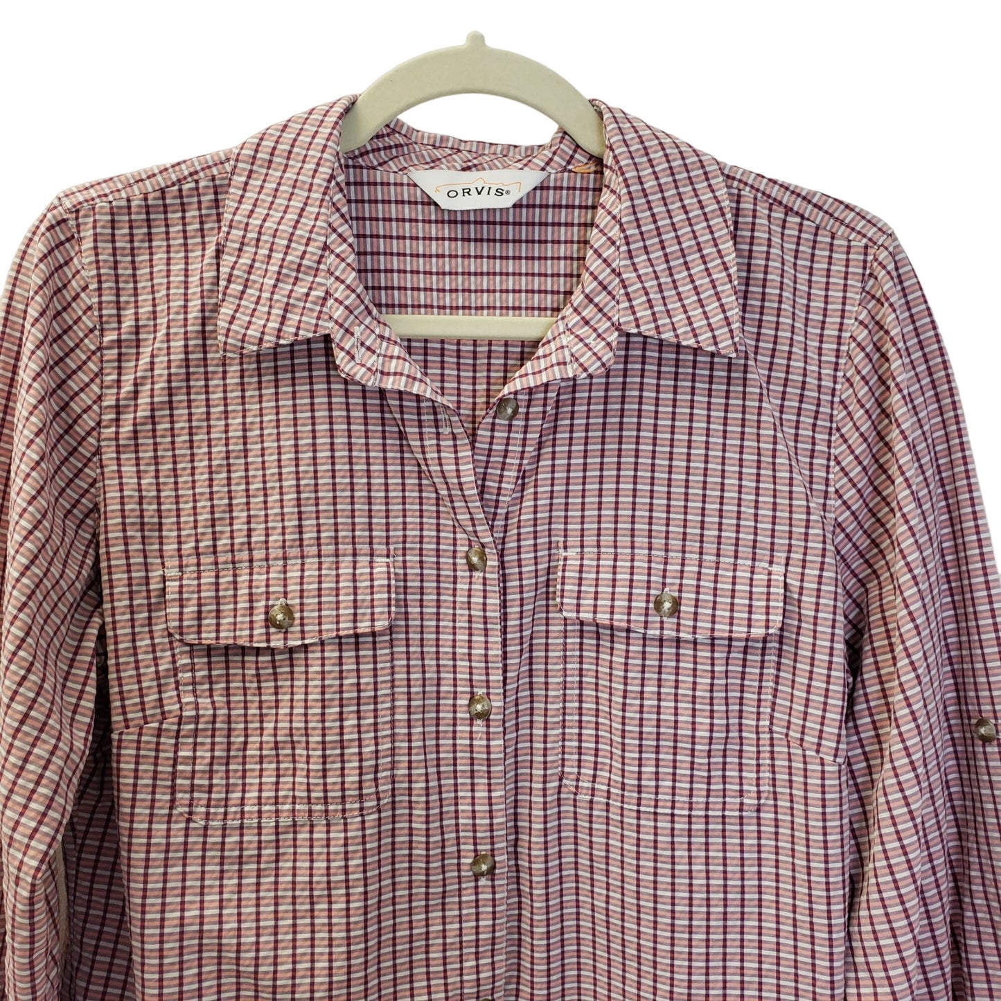 Orvis Plaid Button Down Shirt Size Medium (est)
