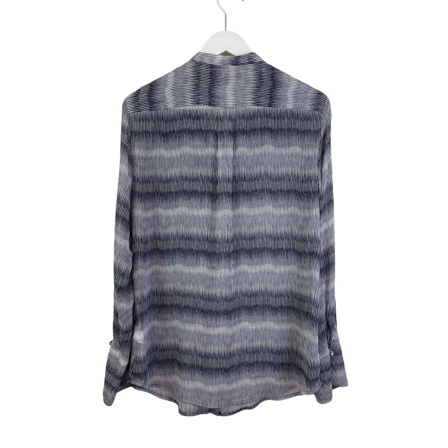 Banana Republic Semi-Sheer Ruffle Trim Button Down Blouse Size Medium