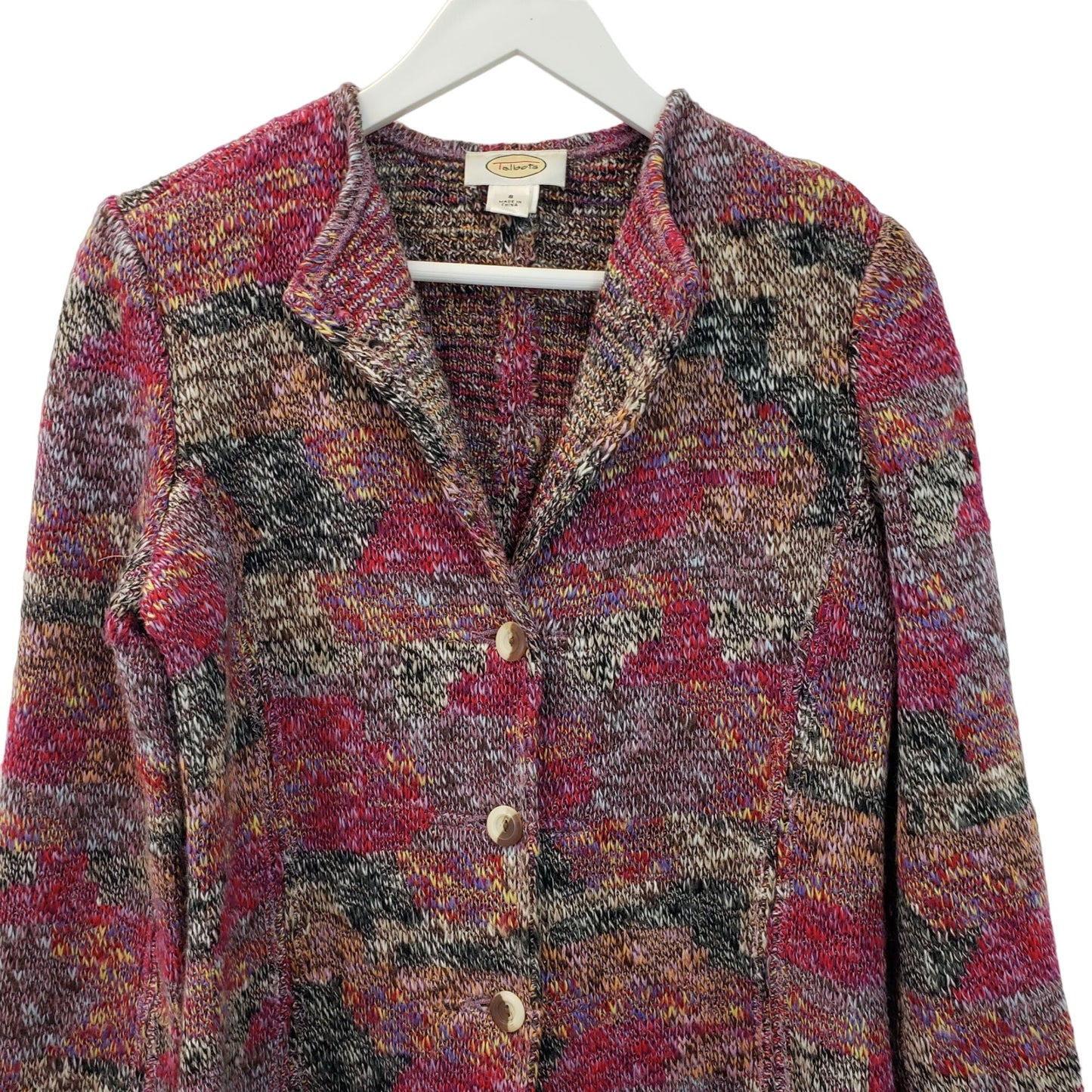 Talbots Wool Blend Multi-Color Longline Cardigan Sweater Size Small