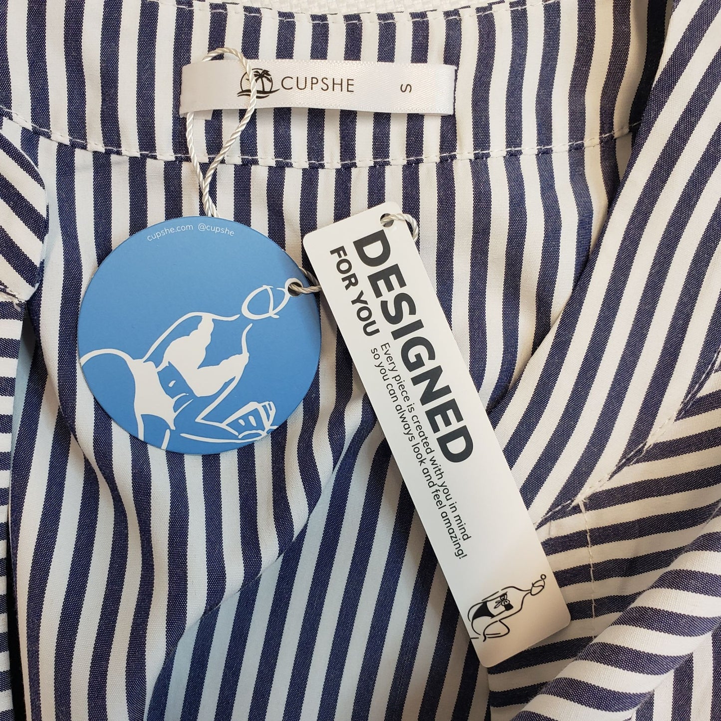 NWT Cupshe Striped Mini Dress Swim Coverup Size Small