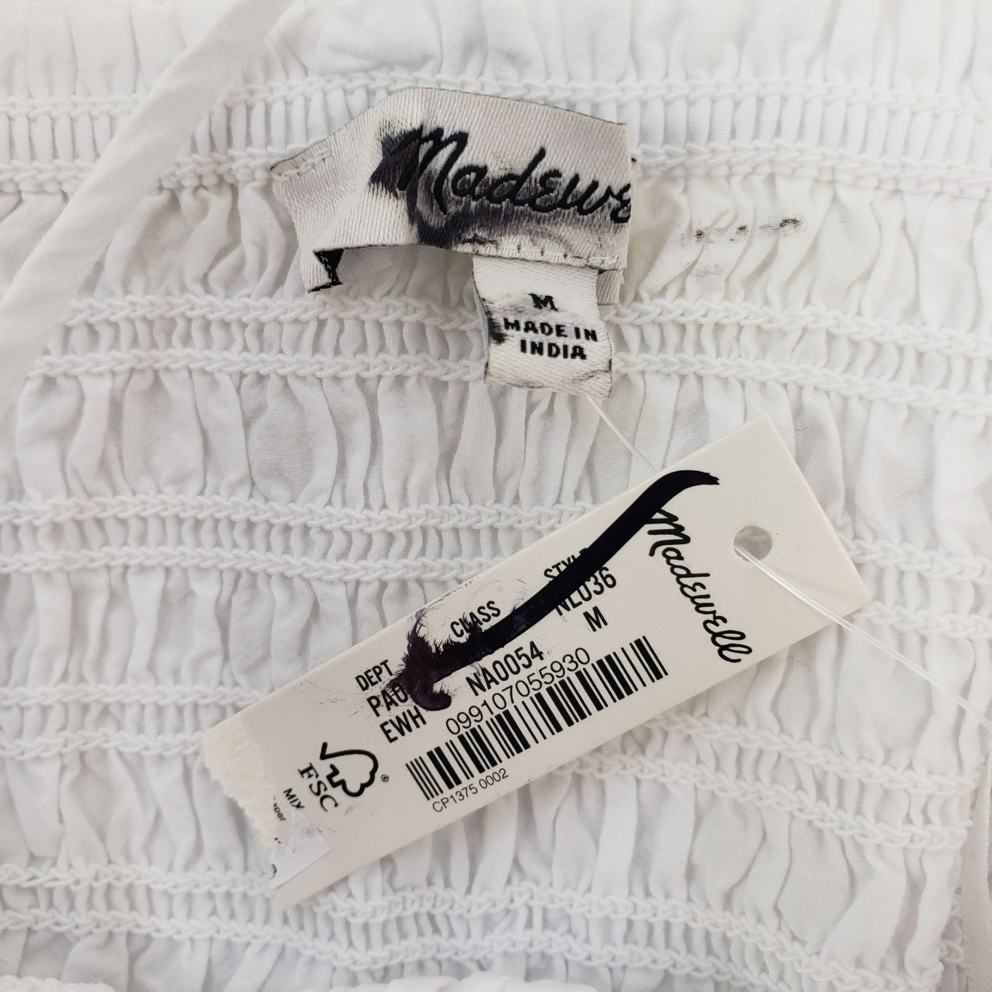 NWT Madewell Lexi Crinkle Poplin Smocked Cami Top Size M