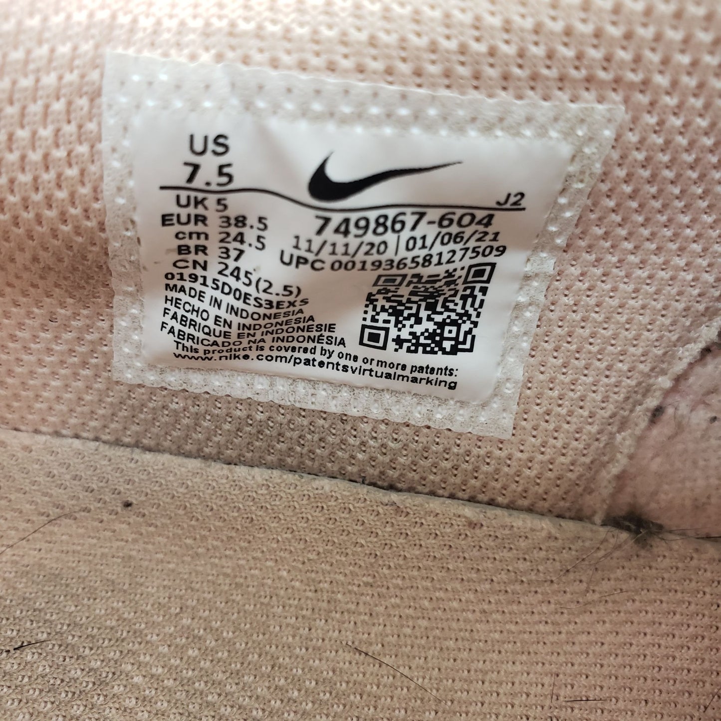 Nike Court Royale 749867-604 Coral Pink Running Shoes Sneakers Size 7.5
