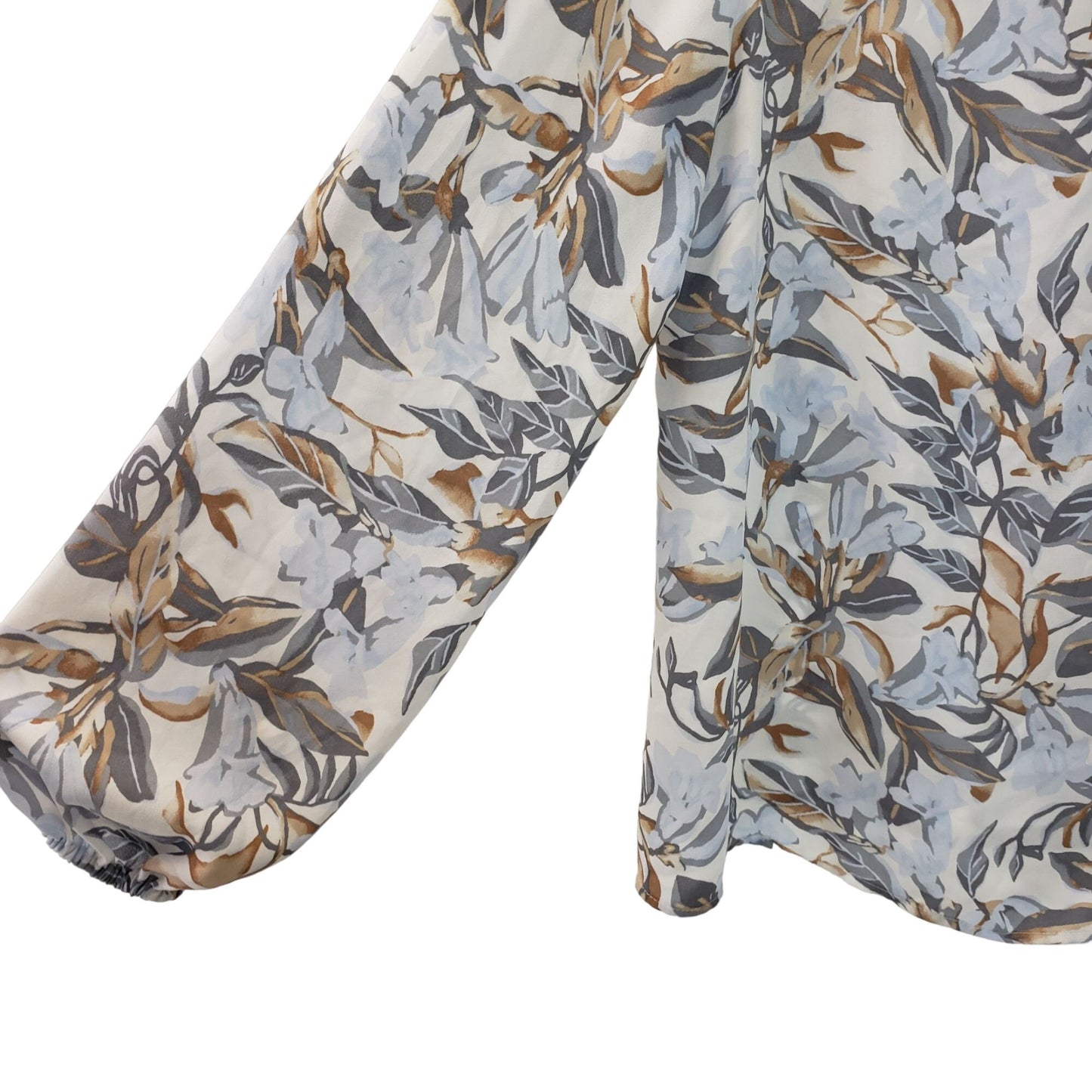 White House Black Market Floral Semi-Sheer Blouse Size Small