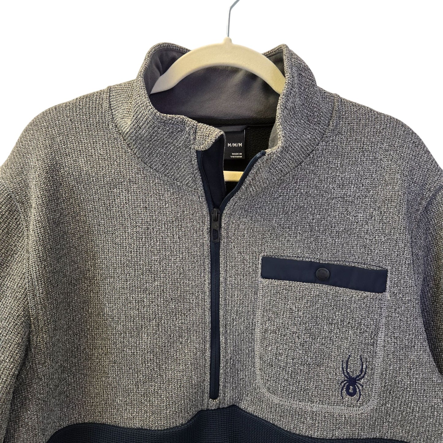 Spyder Blue Ski Sweater Half Zip Pullover Jacket Size Medium