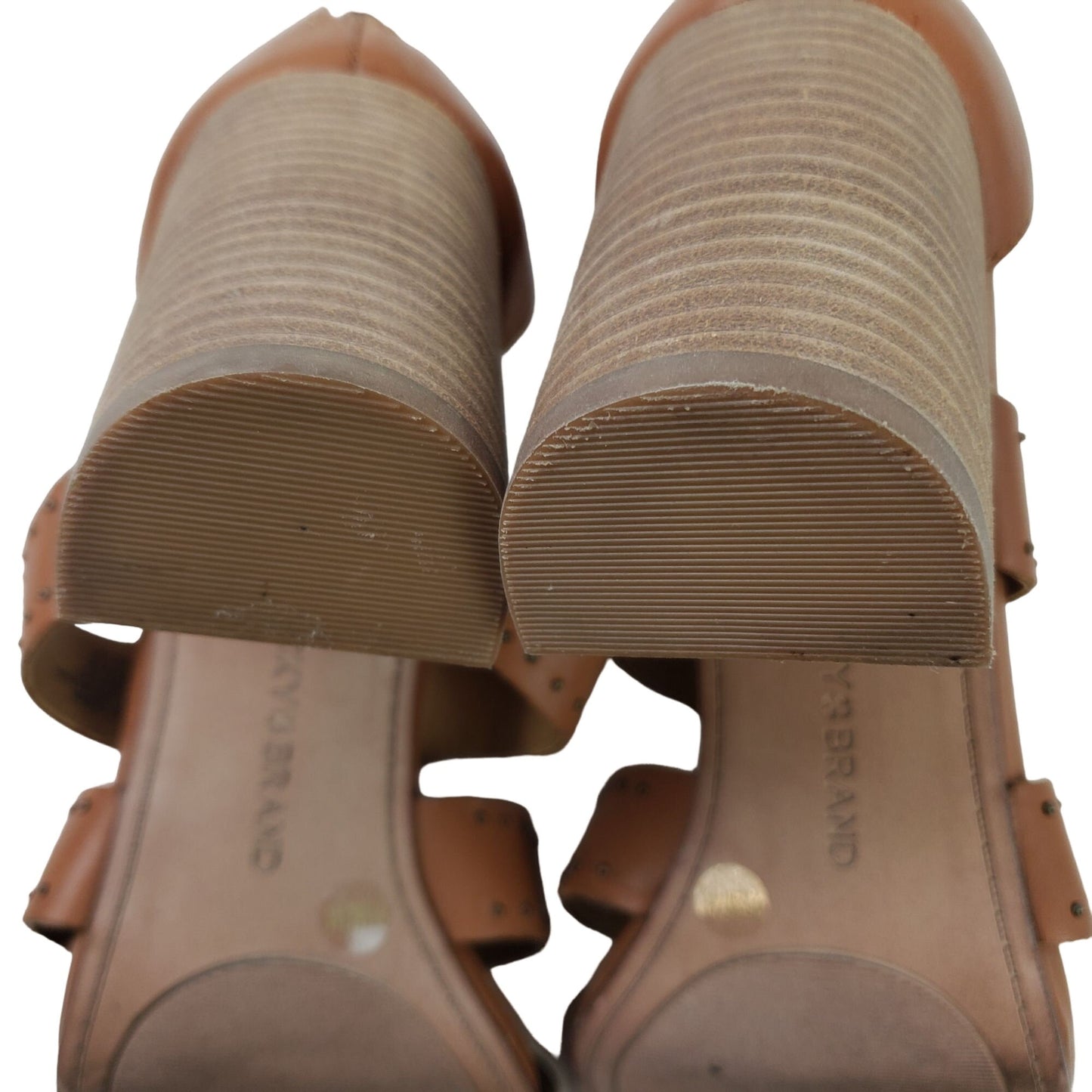 Lucky Brand Tahira Leather Strappy Studded Heels Size 9.5