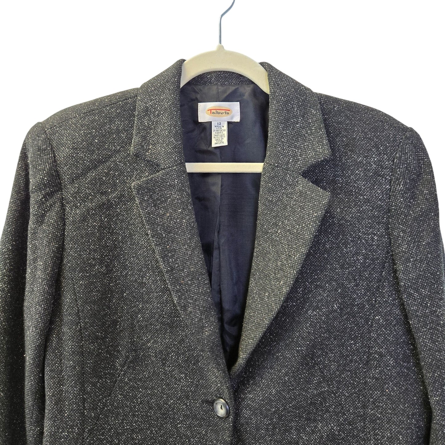 Talbots Wool Blend Speckled Blazer Jacket Size 12
