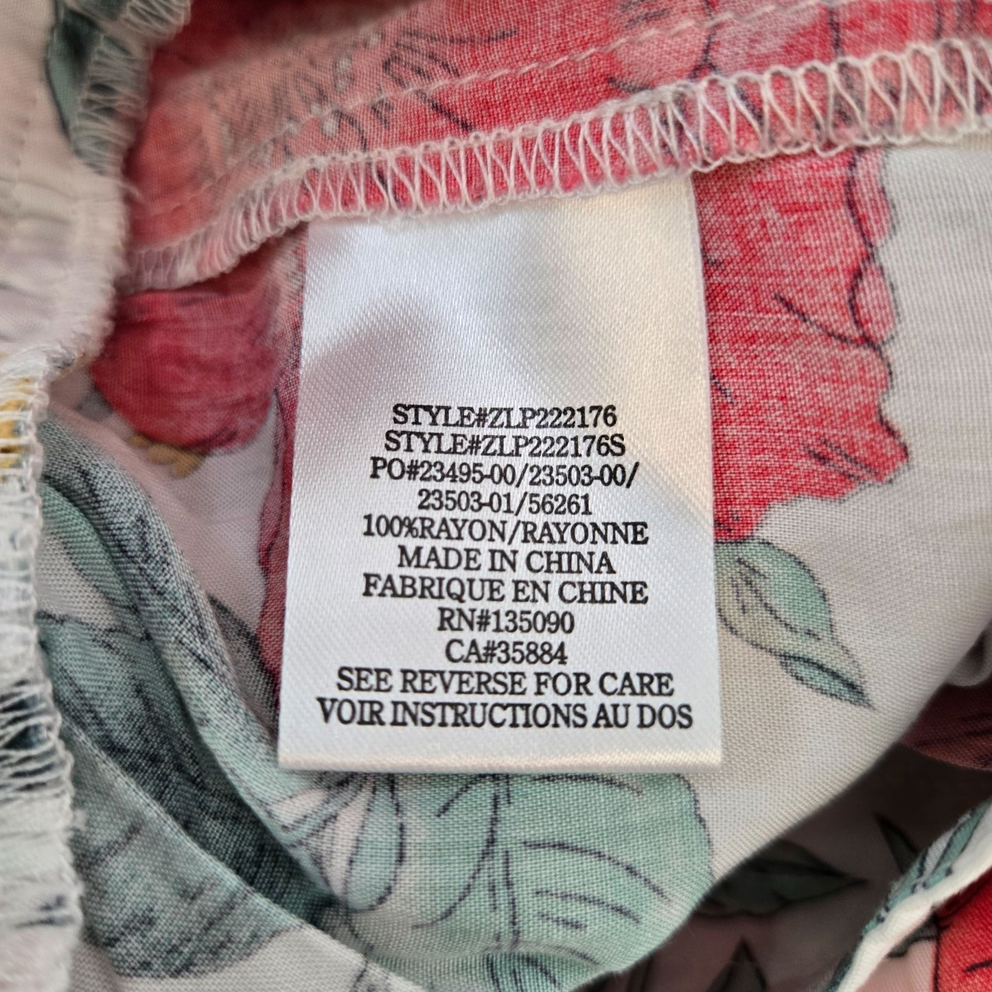 Z Supply Resort 100% Rayon High Rise Floral Wide Leg Pants Size Medium