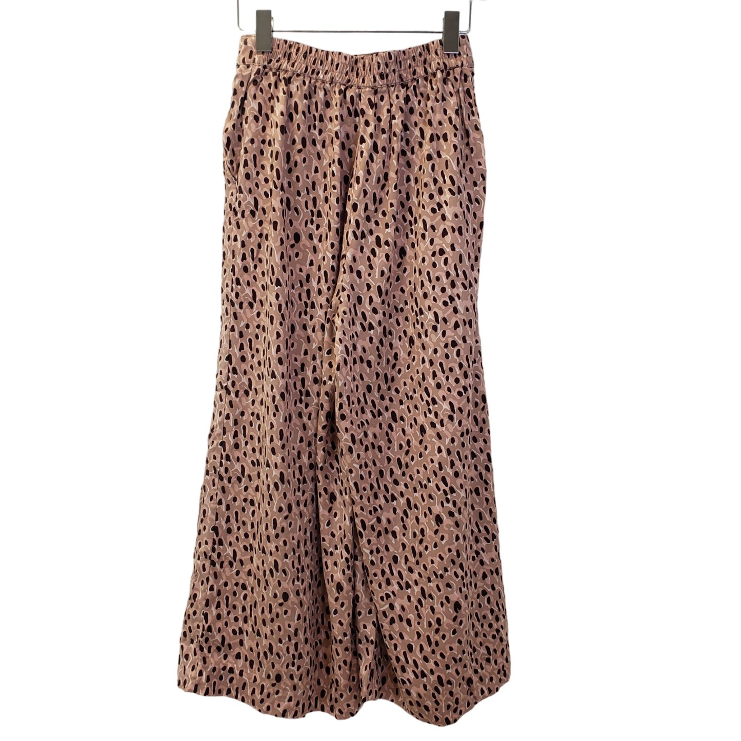 Anthropologie Wide Leg Cropped Leopard Print Pants Size XS