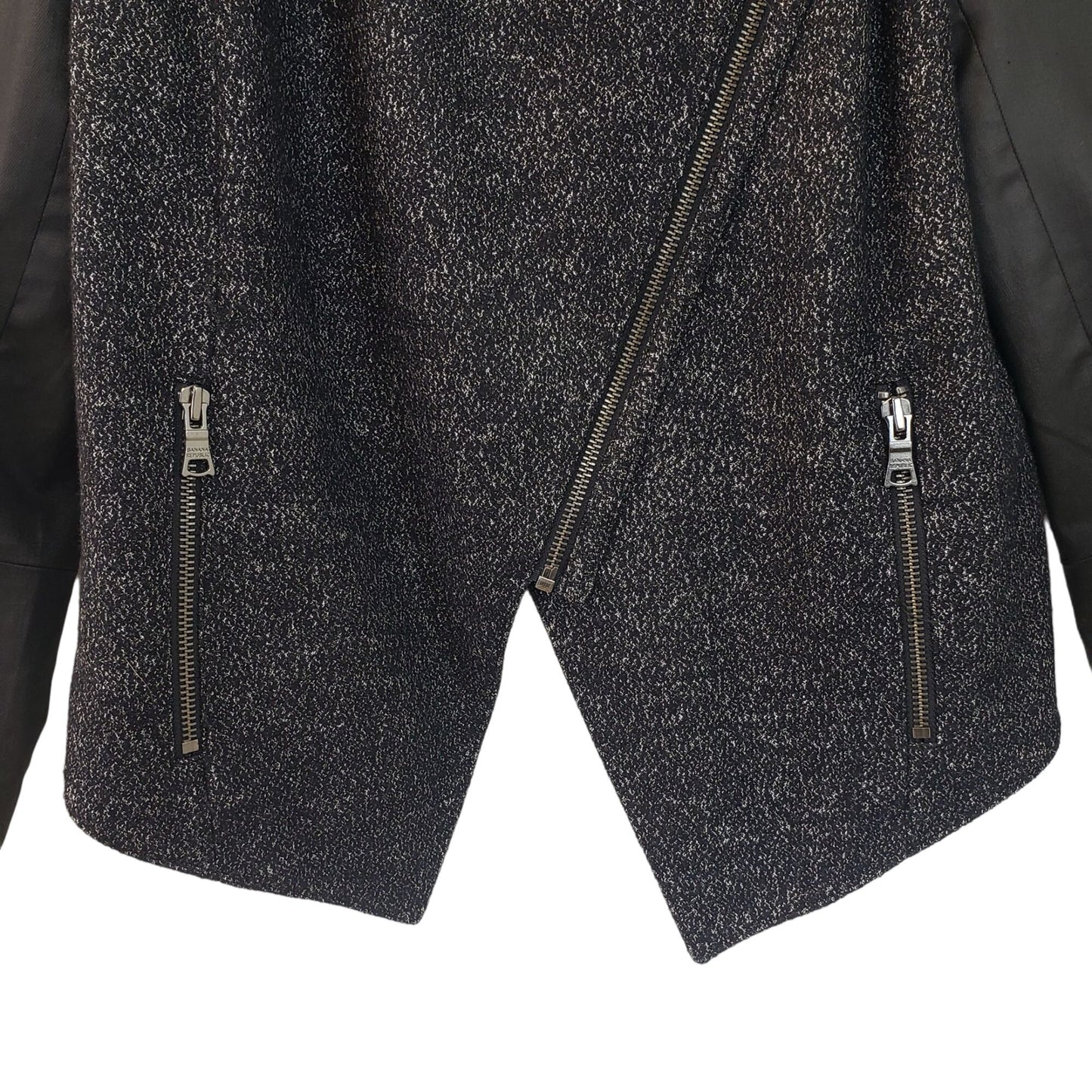 Banana Republic Factory Wool Blend Mixed Media Moto Jacket Size 10