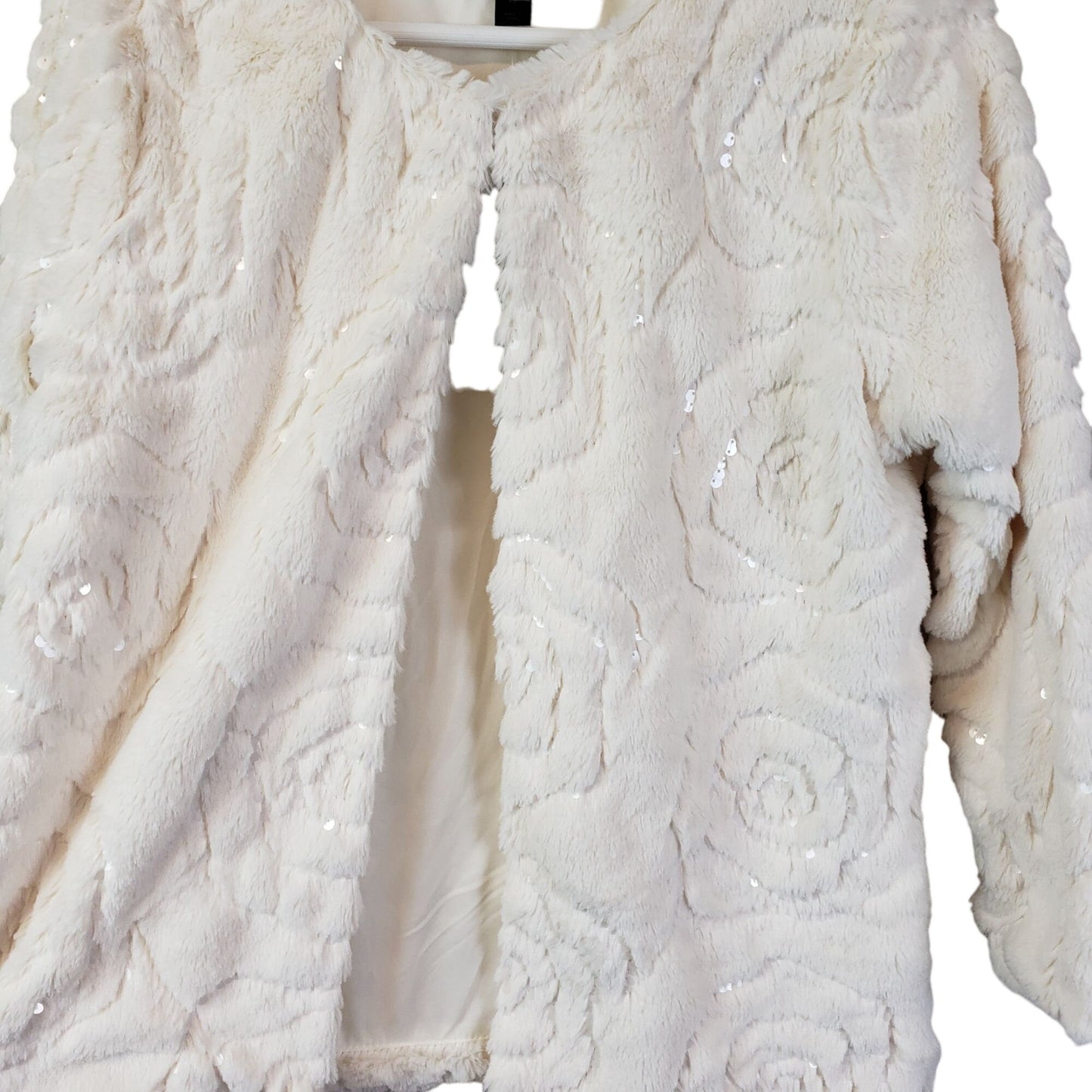NWT JM Collection Time to Shine Faux Fur Jacket Size Small Petite
