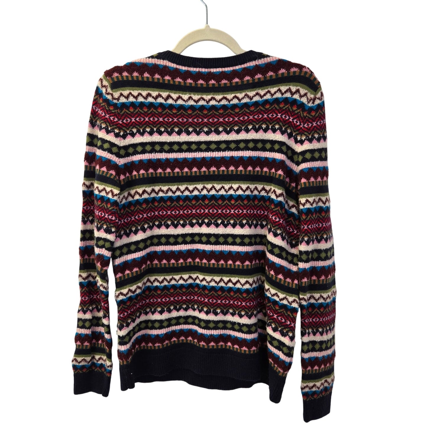 Talbots Wool Blend Graphic Print Bead Embellished Sweater Size Medium