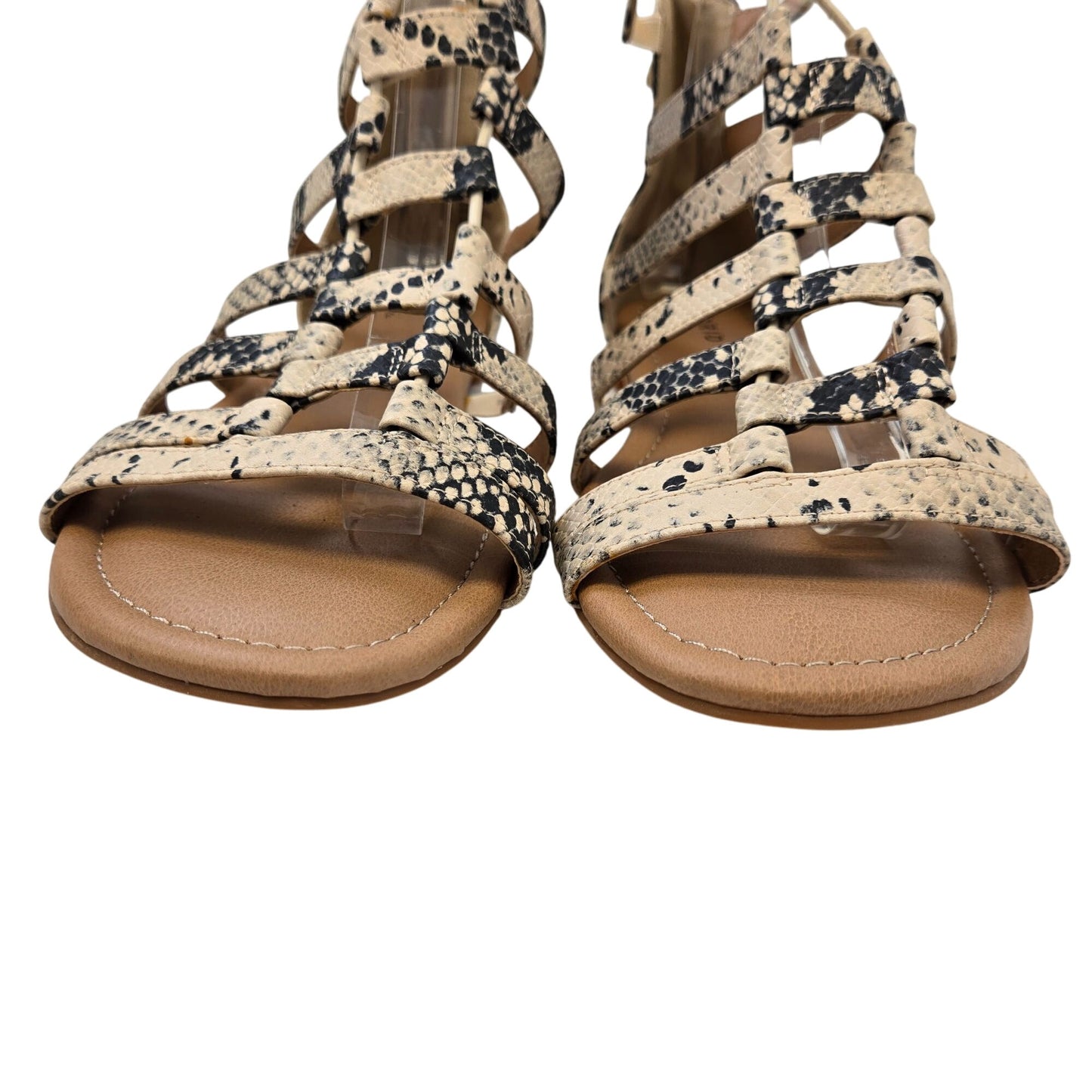 NWOT Torrid Snake Print Vegan Leather Gladiator Sandals Size 9.5 Wide