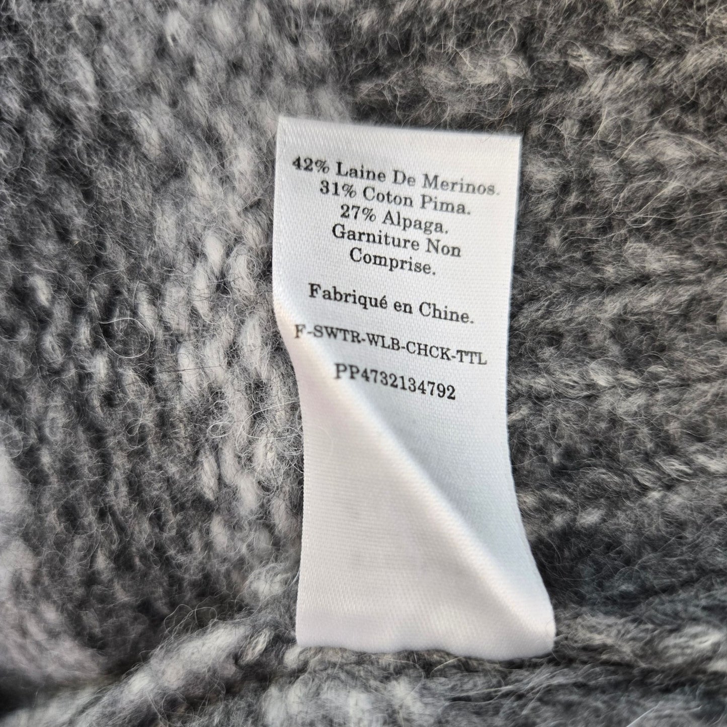 NWT Everlane The Cloud Checkered Oversized Wool Blend Turtleneck Sweater XXS/XS