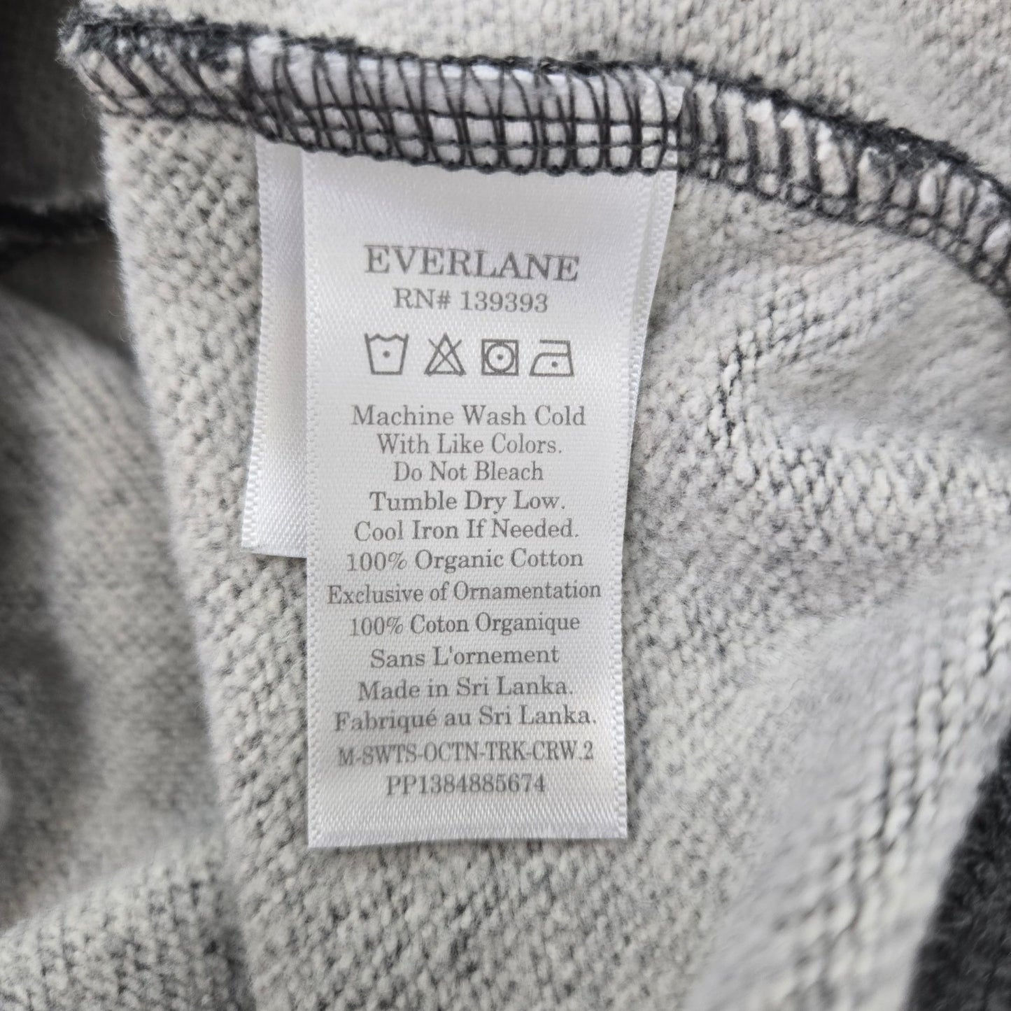 NWT Everlane The Track Unisex Crewneck Sweatshirt Size Men's XS/Women's M