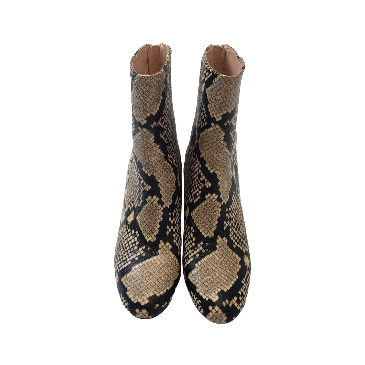 J. Crew Sadie Ankle Boots in Snake Embossed Leather Size 6