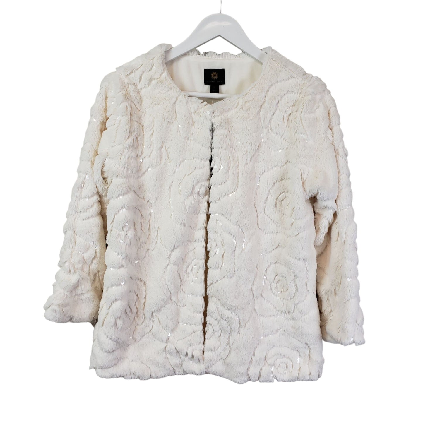 NWT JM Collection Time to Shine Faux Fur Jacket Size Small Petite